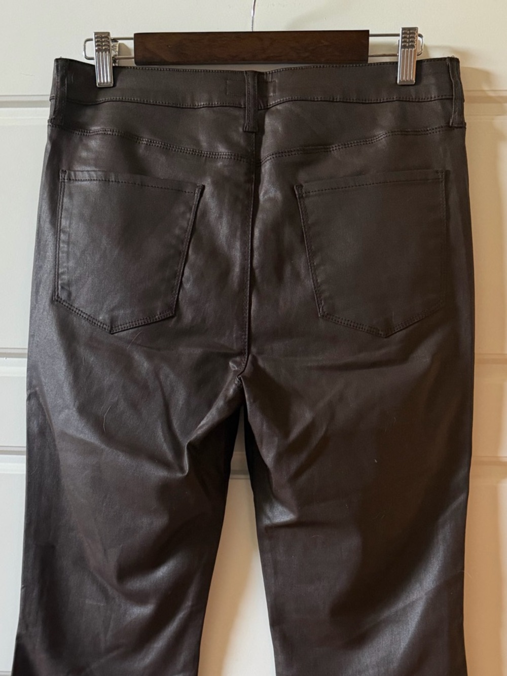 Kut From The Kloth Brown‎ Faux Leather Flare Pants Size 10 Y2K Retro Indie - Picture 8 of 13